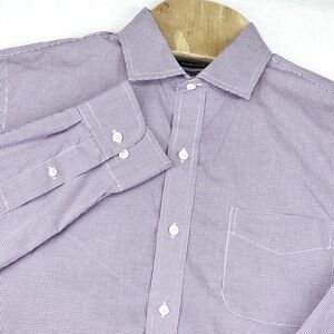 Lauren Ralph Lauren Men's 16 34/35 Slim Fit Stretch Non Iron Purple Check